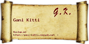 Gani Kitti névjegykártya